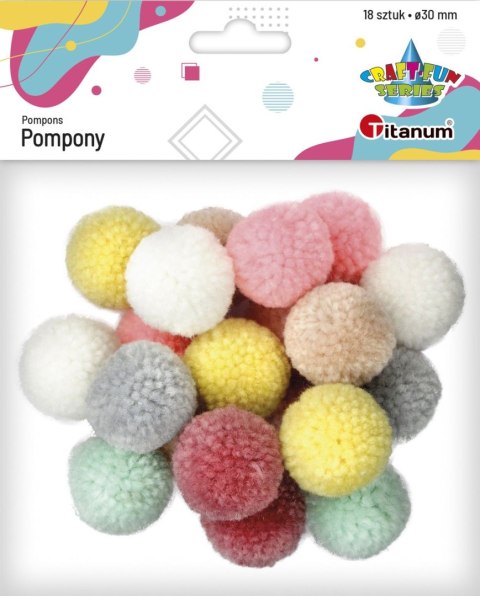 Pompony Titanum Craft-Fun Series pastelowe mix 18 szt (DIY19308)