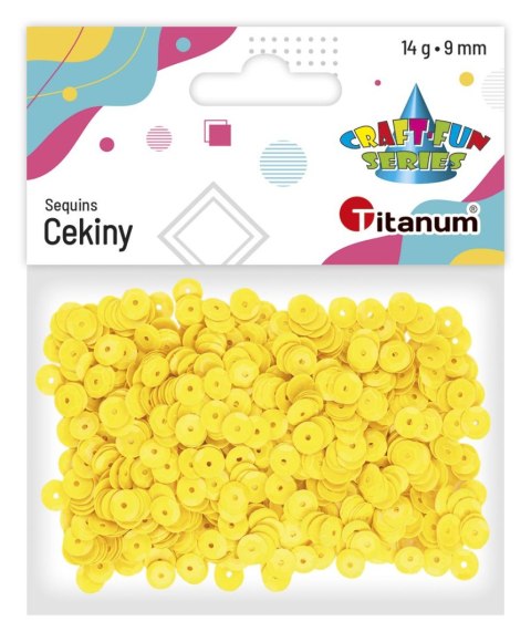 Cekiny Titanum Craft-Fun Series okrągłe żółte 14g (LO60)