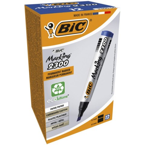 Marker permanentny Bic Marking 2300, niebieski 3,7-5,5mm ścięta końcówka (8209253) Marker permanentny Bic Marking 2300, niebieski 3,7-5,5mm ścięta końcówka (8209253)