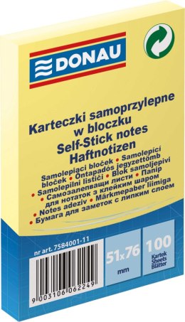 Notes samoprzylepny Donau żółta 100k [mm:] 51x76 (7584001)