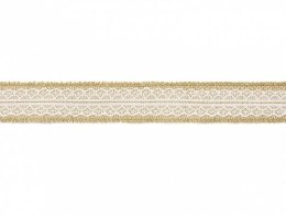 Juta Taśma jutowa z białą koronką szerokość ok. 4 cm, długość ok. 5 m Partydeco (TJ4-5)