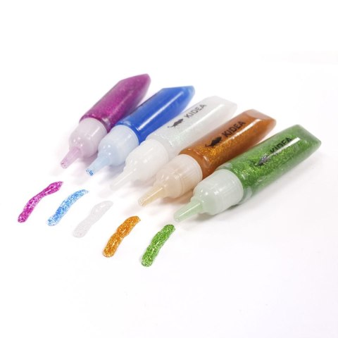 Klej w płynie Kidea brokatowy 12 kol. 6ml (KB12KA) Klej w płynie Kidea brokatowy 12 kol. 6ml (KB12KA)