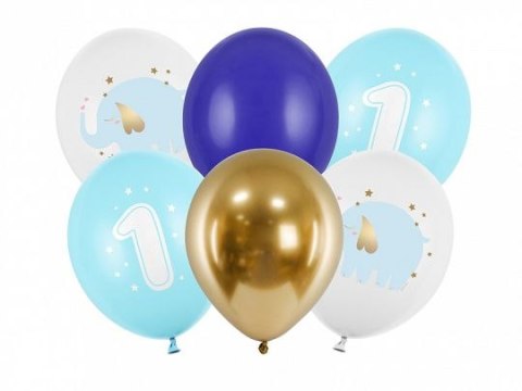 Balon gumowy Partydeco Roczek,Pastel Light Blue niebieska 300mm (SB14P-322-001J-6)