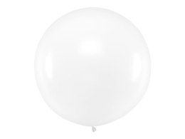 Balon gumowy Partydeco okrągły 1m, Pastel White biały 1000mm (OLBO-002)