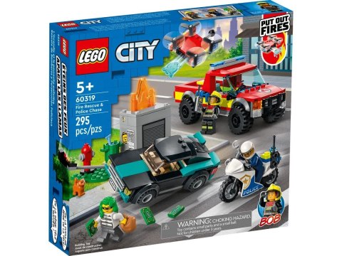 Klocki konstrukcyjne Lego City akcja strażacka i policyjna (60319)