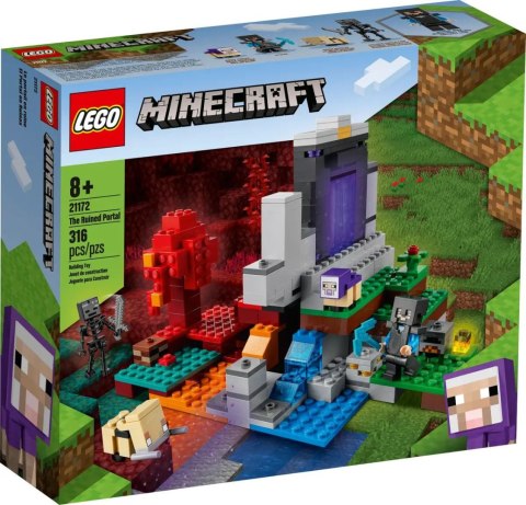 Klocki konstrukcyjne Lego Minecraft zniszczony portal (21172)