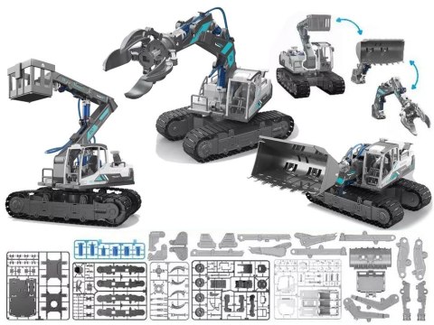 Koparka Lean Zestaw 3w1 DIY Koparka Podnośnik Maszyny Hydrauliczne 168 elementów (12419)