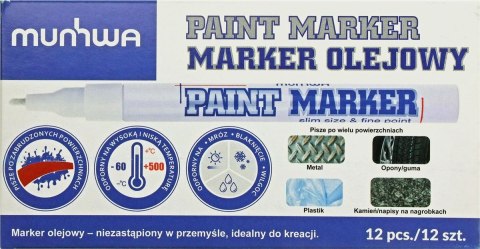Marker olejowy Munhwa, biały 1,0mm okrągła końcówka (8801006713183) Marker olejowy Munhwa, biały 1,0mm okrągła końcówka (8801006713183)