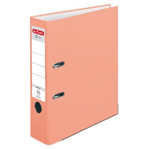 Segregator dźwigniowy Herlitz Q.file protect A4 80mm łososiowy (50028481)