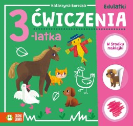 Książeczka edukacyjna Zielona Sowa Edulatki. Ćwiczenia 3-latka