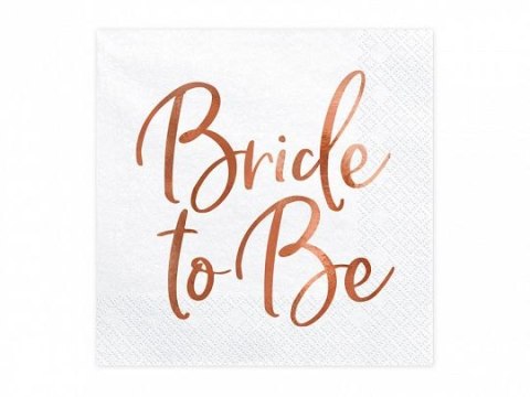 Serwetki Partydeco Bride to Be, różowe złoto biała papier [mm:] 330x330 (SP33-76-019R)