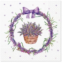 Serwetki Lavender Basket mix nadruk bibuła [mm:] 330x330 Paw (TL123400)