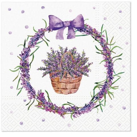 Serwetki Paw Lavender Basket mix nadruk bibuła [mm:] 330x330 (TL123400)