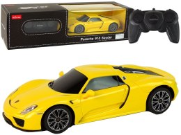 Samochód Lean R/C Porsche 918 1:24 Rastar Żółte (15265)