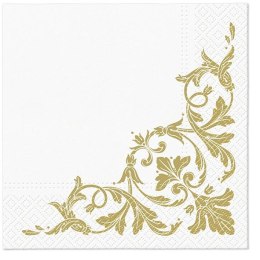 Serwetki Motif GOLD mix nadruk bibuła [mm:] 330x330 Paw (TL124609)