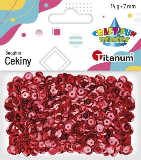 Cekiny Titanum Craft-fun Series okrągłe 7mm czerwone 14g (CM6R)