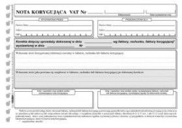 Druk samokopiujący nota korygująca A5 A5 100k. Stolgraf (R30)