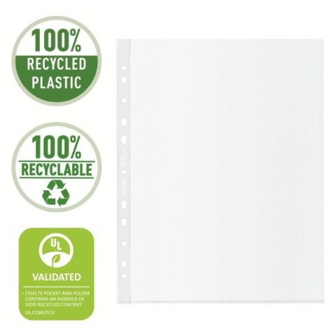 Koszulki na dokumenty Esselte Recycled Maxi groszkowa A4 kolor: bezbarwny typu U 70 mic. (627494) Koszulki na dokumenty Esselte Recycled Maxi groszkowa A4 kolor: bezbarwny typu U 70 mic. (627494)