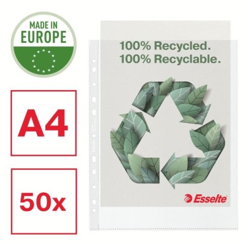 Koszulki na dokumenty Esselte Recycled Maxi groszkowa A4 kolor: bezbarwny typu U 70 mic. (627494) Koszulki na dokumenty Esselte Recycled Maxi groszkowa A4 kolor: bezbarwny typu U 70 mic. (627494)