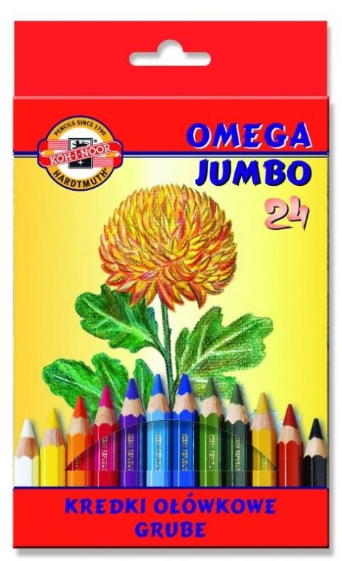 Kredki ołówkowe Koh-I-Noor Jumbo Omega 24 kolory (3374)