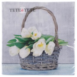 Serwetki Tulips in the Basket różnokolorowy papier [mm:] 330x330 Paw (TL700800)