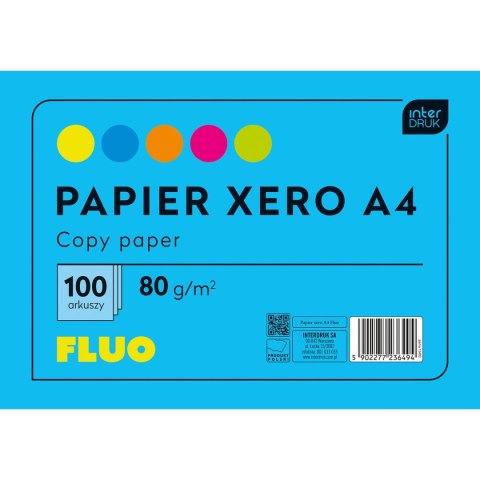 Papier kolorowy Interdruk A4 mix (PAKSA4FLUO) Papier kolorowy Interdruk A4 mix (PAKSA4FLUO)