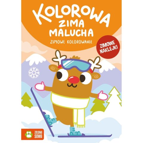 Książeczka edukacyjna Zielona Sowa Kolorowa zima malucha. Zimowe kolorowanie.