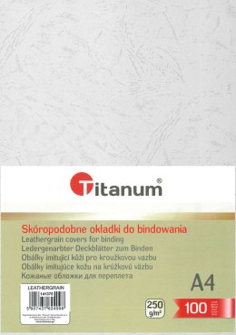 Karton do bindowania Titanum skóropodobny A4 biały 250g