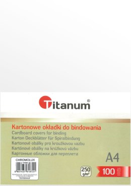 Karton do bindowania błyszczący - chromolux A4 biały 250g Titanum