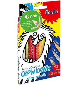 Kredki ołówkowe Fiorello Super Soft 12 kolorów + 2 gratis (170-1374)