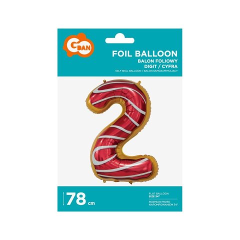 Balon foliowy Godan cyfra 2 CIASTECZKO 34cal (BC-HCS2)