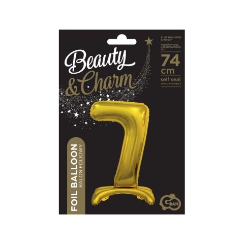 Balon gumowy Godan Beauty&Charm cyfra stojąca złota złota 750mm 30cal (BC-ASZ7)