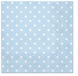 Serwetki Lunch Dots light blue mix nadruk bibuła [mm:] 330x330 Paw (SDL066055)