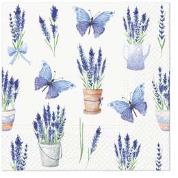 Serwetki Lavender Butterflies miks bibuła [mm:] 330x330 Paw (TL121500)