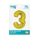 Balon foliowy Godan Smart cyfra 3 złota 76cm (CH-SZL3)