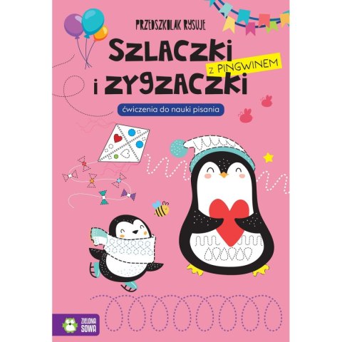 Książeczka edukacyjna Zielona Sowa Przedszkolak rysuje. Szlaczki i zygzaczki z pingwinem. Książeczka edukacyjna Zielona Sowa Przedszkolak rysuje. Szlaczki i zygzaczki z pingwinem.