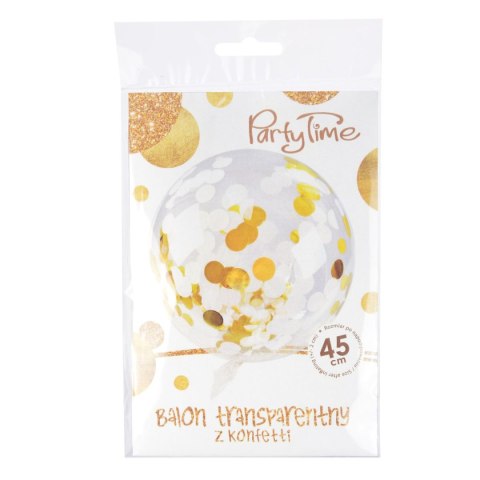 Balon gumowy Arpex Golden party konfetti złote transparentny 450mm (BLF0041ZLO) Balon gumowy Arpex Golden party konfetti złote transparentny 450mm (BLF0041ZLO)
