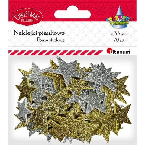 Naklejka (nalepka) Titanum Craft-Fun Series piankowe brokatowe gwiazdki (5696)