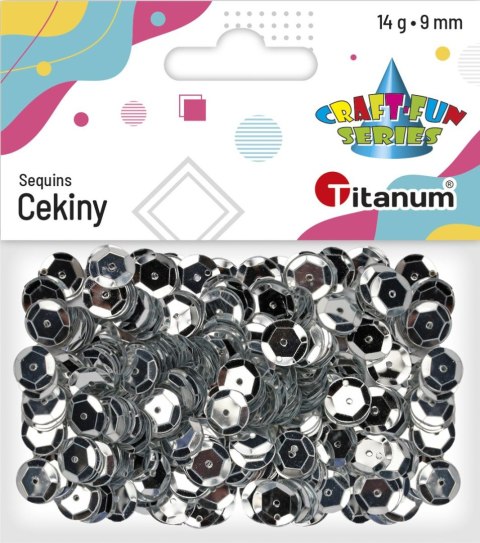 Cekiny Titanum Craft-Fun Series okrągłe 9mm srebrne 14g (CM9S) Cekiny Titanum Craft-Fun Series okrągłe 9mm srebrne 14g (CM9S)
