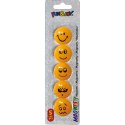 Magnes Fun&Joy Smiley okrągły pomarańczowy śr. 29mm 5 sztuk