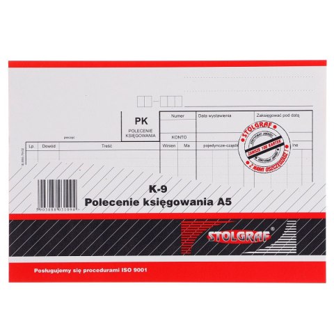 Druk samokopiujący Stolgraf polecenie księgowania A5 A5 100k. (K9) Druk samokopiujący Stolgraf polecenie księgowania A5 A5 100k. (K9)