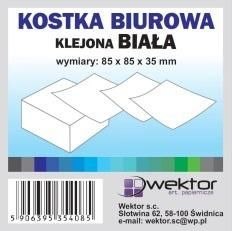 Kostka papierowa Wektor biały [mm:] 85x85x 35