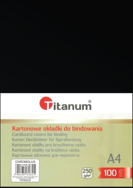 Karton do bindowania błyszczący - chromolux A4 czarny 250g Titanum