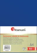 Karton do bindowania Titanum błyszczący - chromolux A4 niebieski 250g