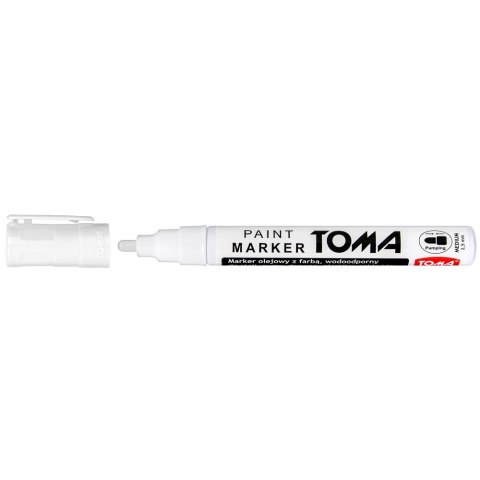 Marker olejowy Toma biały, biały 2,5mm okrągła końcówka (TO-440 7 2) Marker olejowy Toma biały, biały 2,5mm okrągła końcówka (TO-440 7 2)