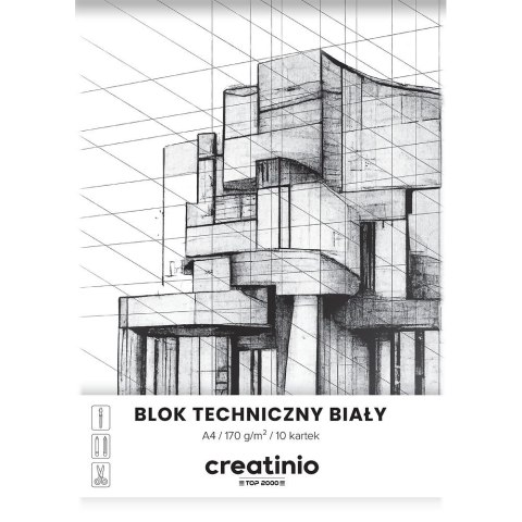 Blok techniczny Top 2000 Creatinio A4 biały 170g 10k (400176667)