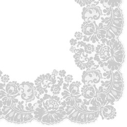 Serwetki Lacy frame silver biały papier [mm:] 330x330 Paw (TL702608)