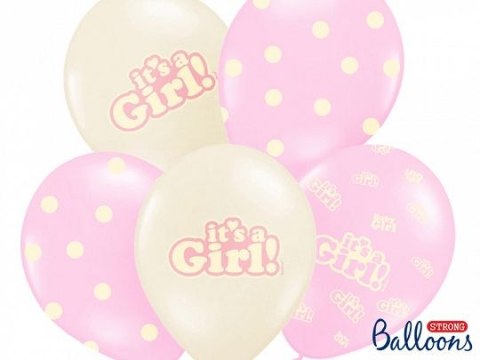 Balon gumowy Partydeco Its a Girl, Pastel Mix mix 300mm (SB14P-252-000-6) Balon gumowy Partydeco Its a Girl, Pastel Mix mix 300mm (SB14P-252-000-6)