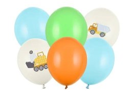 Balon gumowy Partydeco Pojazdy budowlane (1 op. / 6 szt.) mix 300mm 30cal (SB14P-334-000-6)