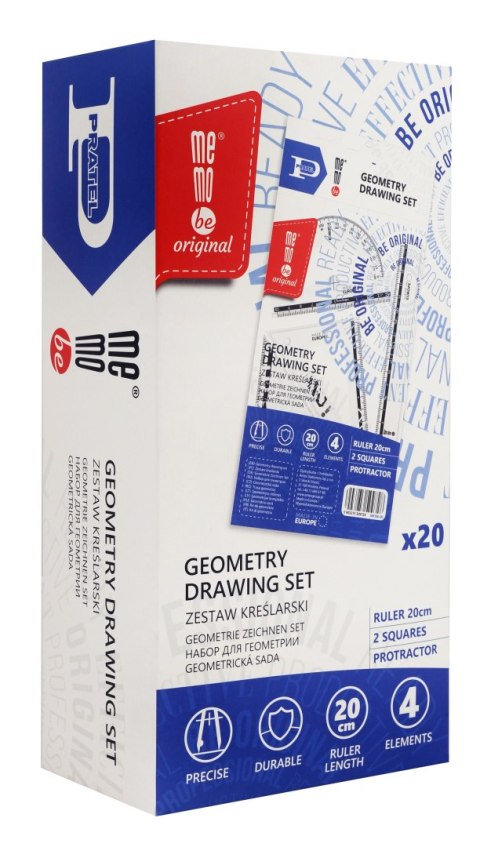 Komplet geometryczny Memoboards zestaw kreślarski 4 el. (MK 106-00) Komplet geometryczny Memoboards zestaw kreślarski 4 el. (MK 106-00)